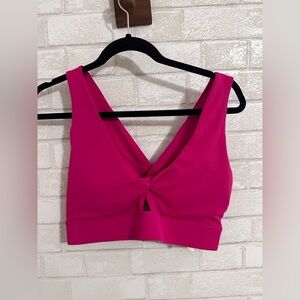 Fabletics Hot Pink Twist-Front Sports Bra